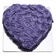 Purple Rose Heart Cake