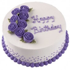Vivid Violet Vanilla Roses Cake