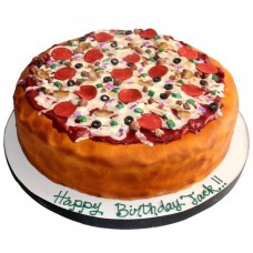 Pizza Theme Fondant Cake