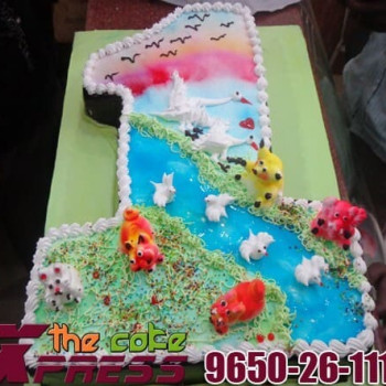 First Birthday Number Cake