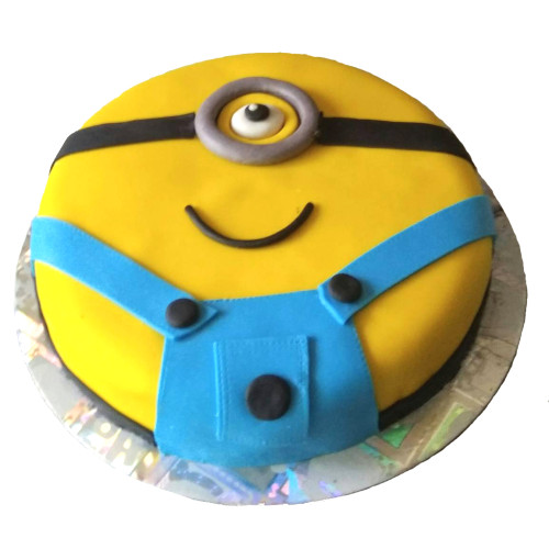 Phil Minion Face Fondant Cake Delivery in Greater Noida
