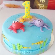 Sea Animals Theme Fondant Cake