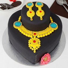 Gold Jewelry Set Designer Fondant Cake