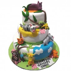 Jungle Themed Customized Fondant Cake