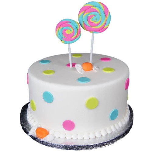 Candy Polka Dot Fondant Cake Delivery in Greater Noida