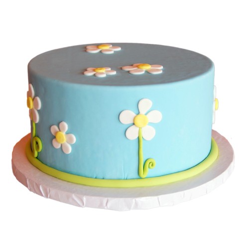 Daisy Theme Fondant Cake Delivery in Greater Noida