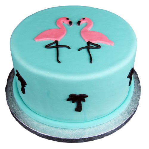 Flamingo Theme Fondant Cake Delivery in Greater Noida