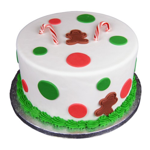 Gingerbread Man Dots Fondant Cake Delivery in Greater Noida