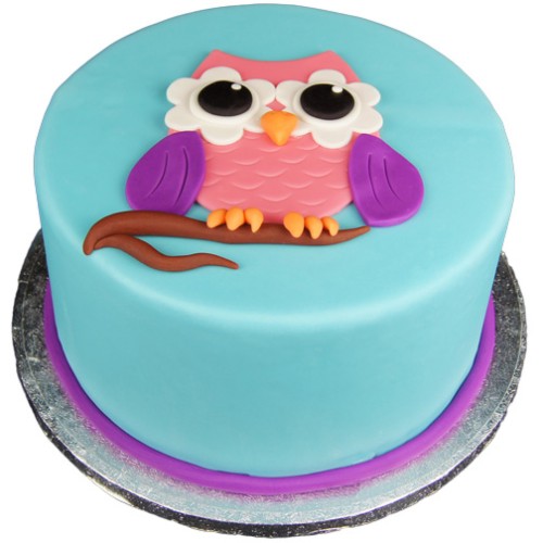 Owl Theme Fondant Cake Delivery in Greater Noida