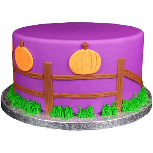 Pumpkin Fence Fondant Cake Delivery in Greater Noida
