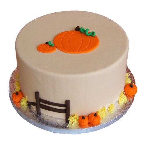 Pumpkin Theme Fondant Cake Delivery in Greater Noida