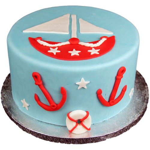 Sailboat Theme Fondant Cake Delivery in Greater Noida