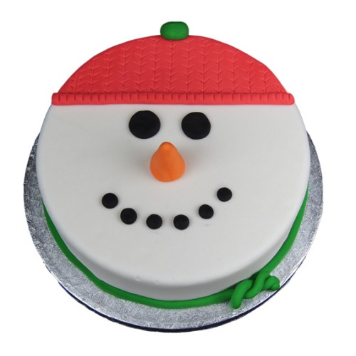 Snowman Face Fondant Cake Delivery in Greater Noida