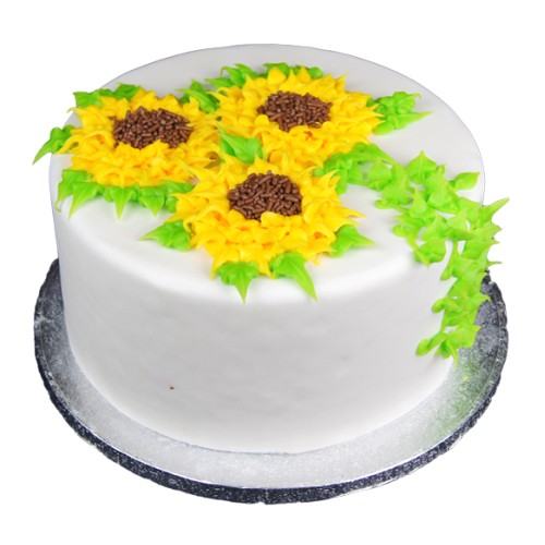 Sunflower Theme Fondant Cake Delivery in Greater Noida