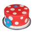 White Polka Dot Red Fondant Cake