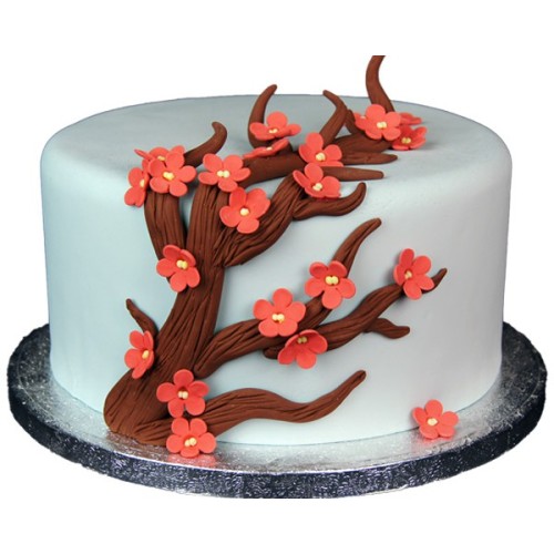 Cherry Blossom Fondant Cake Delivery in Greater Noida