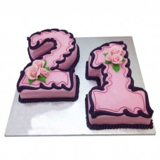 21 Number Fancy Birthday Cake