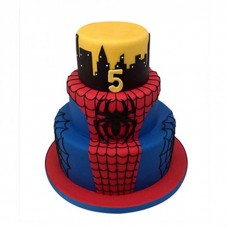 3 Tier Spiderman Fondant Cake