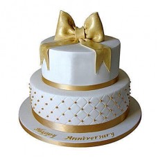 50th Anniversary 2 Tier Fondant Cake