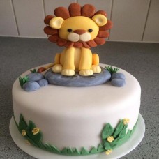 Baby Shower Lion Fondant Cake