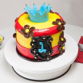 Blue Crown Fondant Cake Blue Crown Fondant Cake