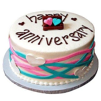 Colorful Anniversary Fondant Cake Colorful Anniversary Fondant Cake