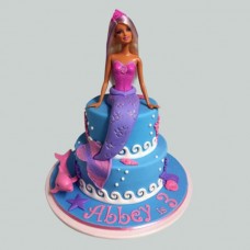 Cute Mermaid Barbie Fondant Cake