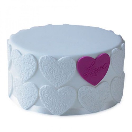 Elegant Love Fondant Cake Delivery in Greater Noida