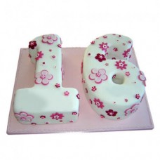 Floral Sweet Sixteen Fondant Cake