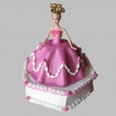 Florid Barbie Fondant Cake
