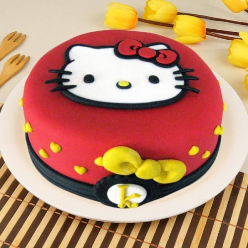 Hello Kitty Chocolate Fondant Cake Delivery in Greater Noida