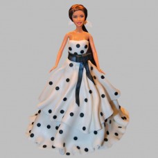 Polka Dots Dress Barbie Fondant Cake
