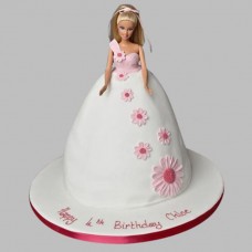 Pristine White Barbie Fondant Cake