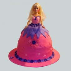 Royal Barbie Doll Fondant Cake