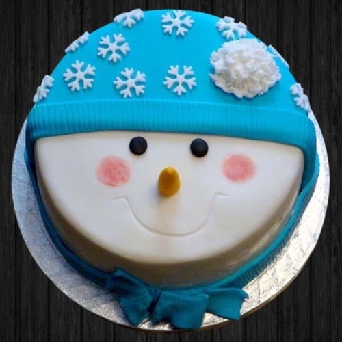 Snowy White Fondant Cake Delivery in Greater Noida