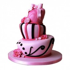 Stunning Pink Wedding Fondant Cake