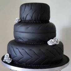 Tires Wedding Fondant Cake
