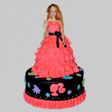 Wavy Dress Barbie Fondant Cake