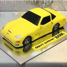 Yellow Customized Car Fondant Cake