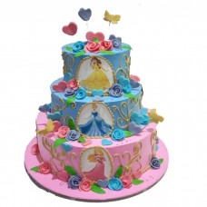 2 Tier Disney Princess Cream Cake
