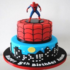 2 Tier Spiderman Fondant Cake