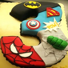 3 Number Avengers Theme Cake