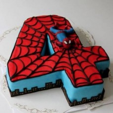 4th Birthday Spiderman Fondant Cake