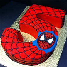 5 Number Spiderman Theme Cake