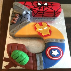 5 Number Superhero Avengers Cake