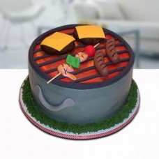 Barbeque Theme Fondant Cake