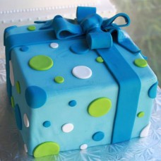 Blue Gifts Box Fondant Cake
