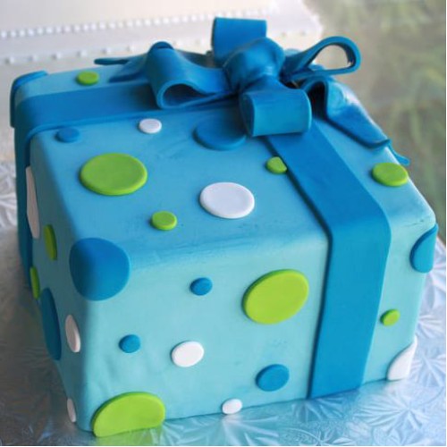 Blue Gifts Box Fondant Cake Delivery in Greater Noida