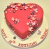 Butterfly on Red Heart Fondant Cake