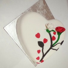 Lovely Heart & Rose Fondant Cake